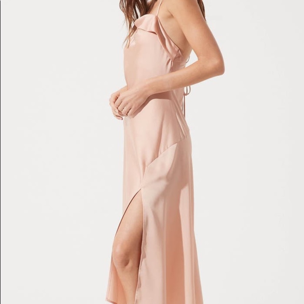 ASTR The Label Satin Cowl Slip Midi Dress